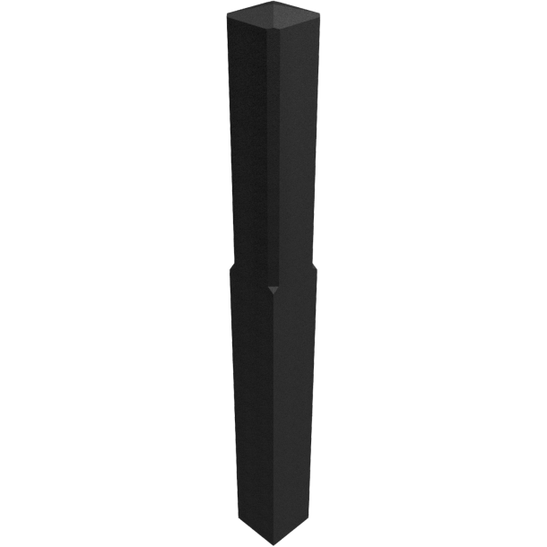 Genbrugsmateriale-stolpe | firkantet stolpe 140 x 140 mm | Pullerter uden fr�set rille og reflekser Farve: sort